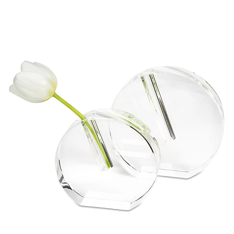 Tizo Crystal Clear Round Flat Vase
