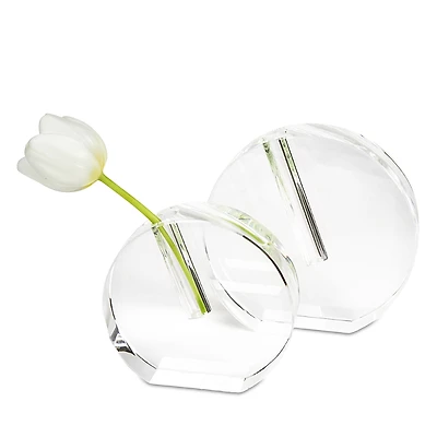 Tizo Crystal Clear Round Flat Vase