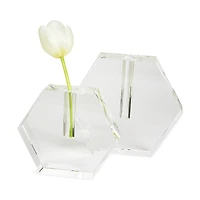 Tizo Crystal Clear Hexagon Flat Vase