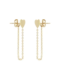 Moon & Meadow 14K Yellow Gold Heart Chain Drop Earrings