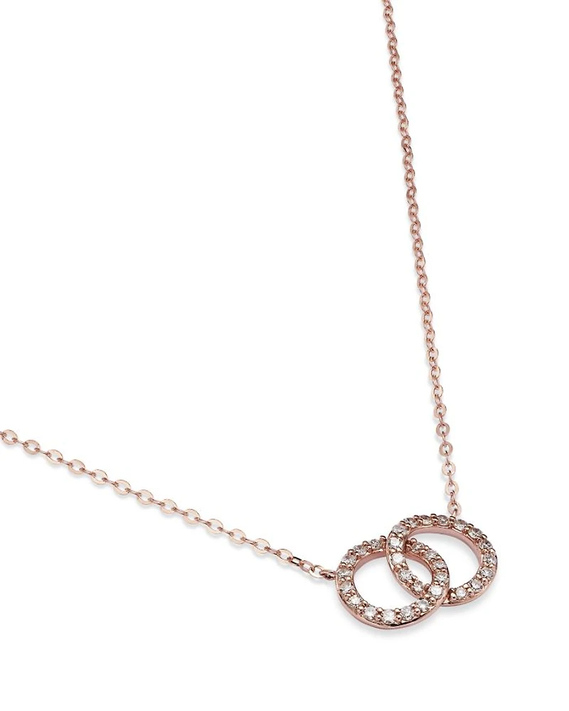 Diamond Double O Pendant Necklaces 14K Gold, 0.25 tcw each