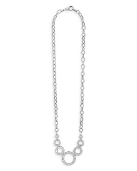 Sterling Silver Caviar Spark Diamond Multi Circle Statement Necklace, 18"