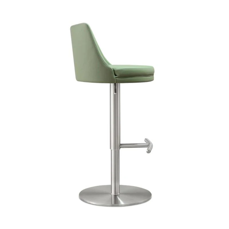Reagan Performance Faux Leather Silver Adjustable Stool