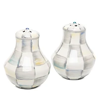 Mackenzie-Childs Sterling Check Enamel Salt and Pepper Shakers