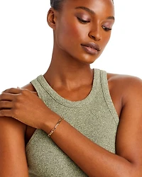 14K Yellow Gold Heavy Metal Large Paperclip Link Bracelet