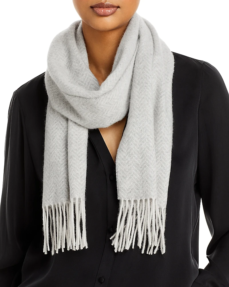 C by Bloomingdale's Cashmere Herringbone Cashmere Scarf - Exclusive