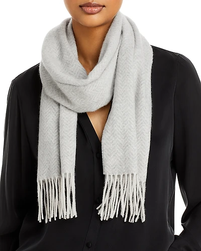 C by Bloomingdale's Cashmere Herringbone Cashmere Scarf - Exclusive