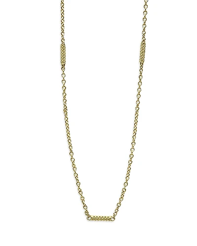 Lagos 18K Yellow Gold Signature Caviar Bead Link Chain Necklace, 16-18