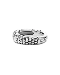 Sterling Silver Signature Caviar Pavé Diamond Ring