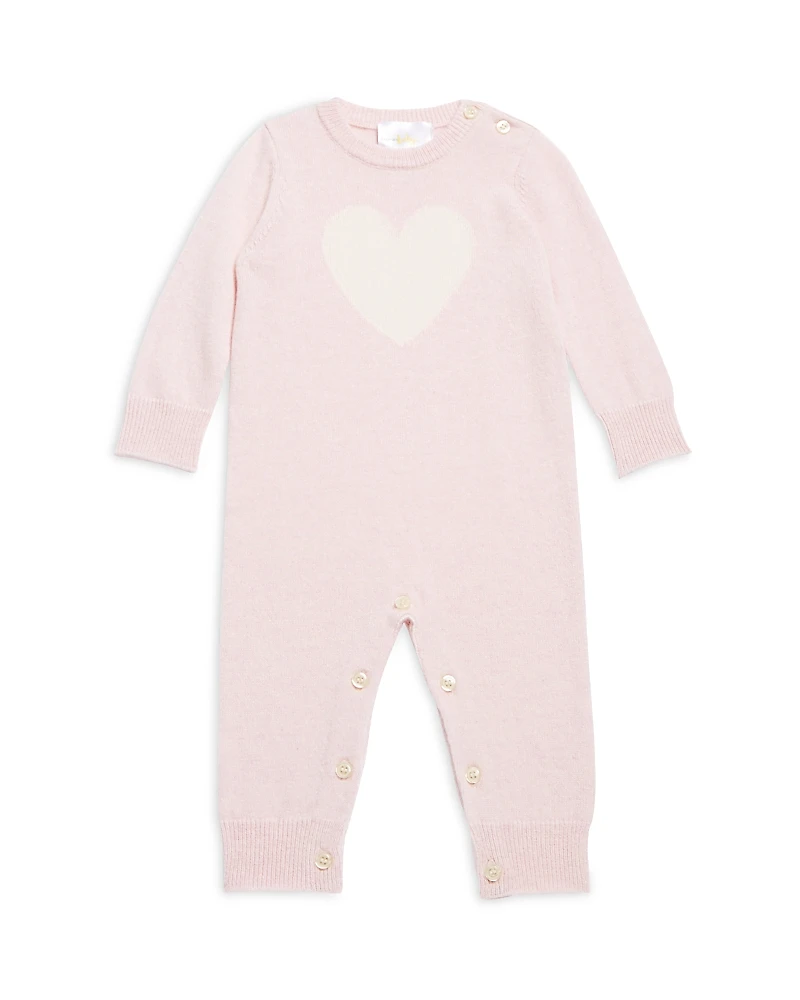Bloomie's Baby Girls' Heart Graphic Cashmere Coverall