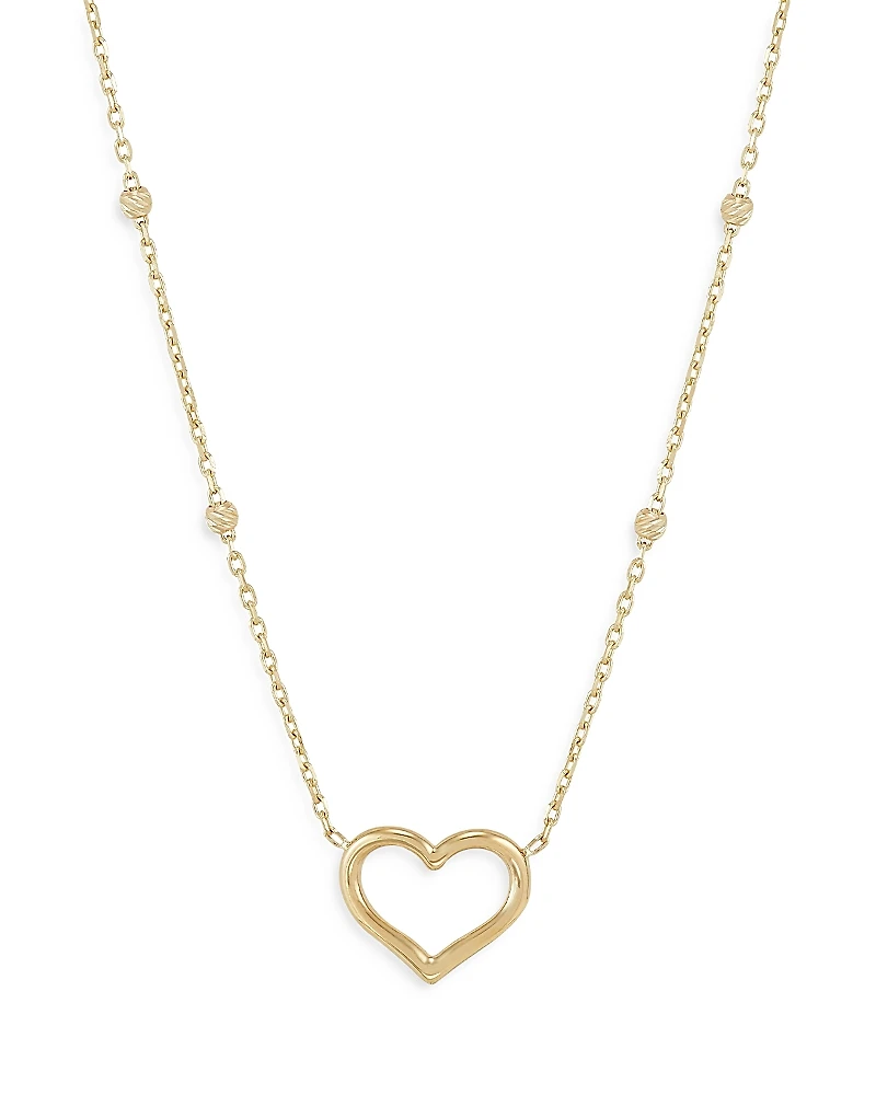 Bloomingdale's Fine Collection 14K Yellow Gold Open Heart Station Necklace, 18