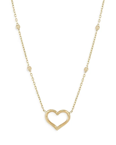 Bloomingdale's Fine Collection 14K Yellow Gold Open Heart Station Necklace, 18