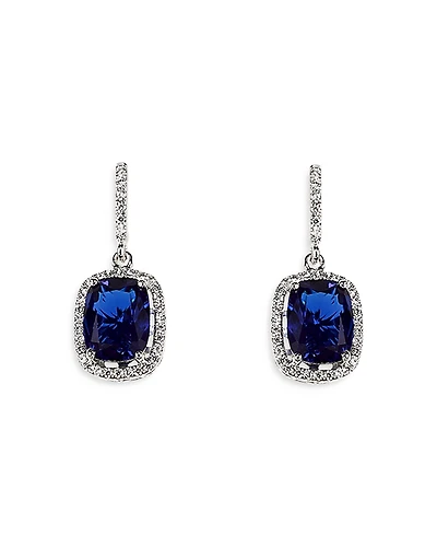 Anabela Chan 18K White Gold Plated Sterling Silver Constellation Collection Simulated Sapphire & Simulated Diamond Comet Earrings