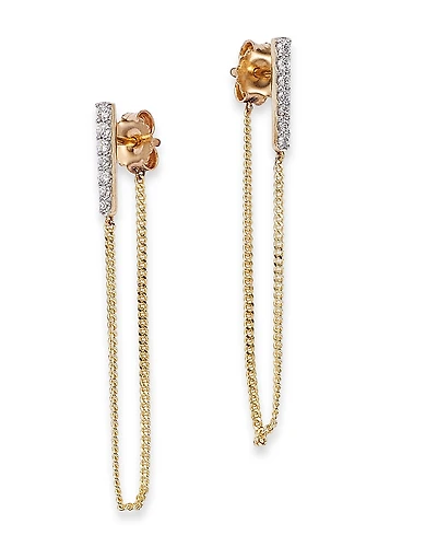 Bloomingdale's Fine Collection Diamond Vertical Bar Chain Earrings