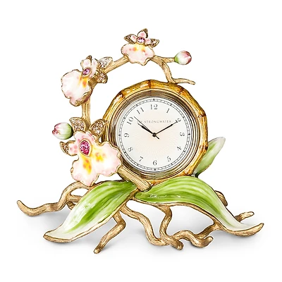 Jay Strongwater Tara Orchid Clock