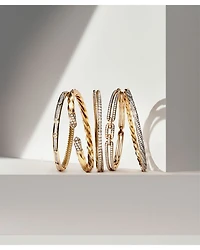 Cable Edge® Bracelet in 18K Yellow Gold with Diamonds, 5.5mm