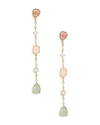Ettika Earth Stone Mixed Crystal Linear Drop Earrings