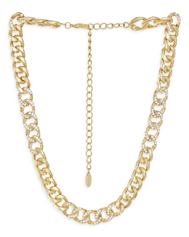 Life of Links Crystal & 18K Gold Plated Necklace, 14"