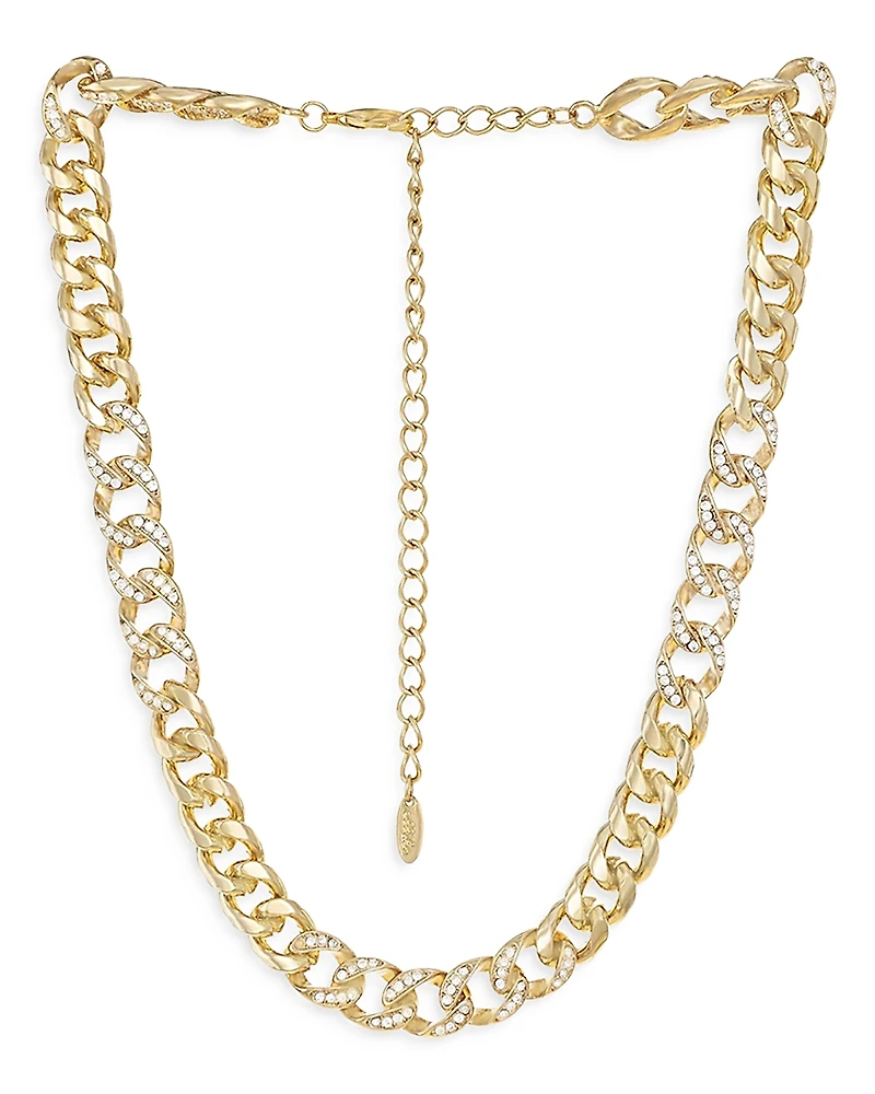 Ettika Life of Links Crystal & 18K Gold Plated Necklace, 14