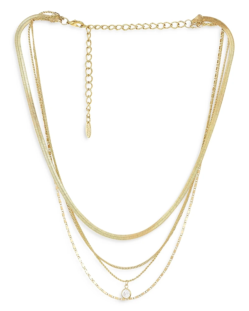 Ettika All the Chains 18K Gold Plated Layered Necklace, 13-15