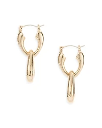 Double Dangle Hoop Earrings in 18K Gold Plate