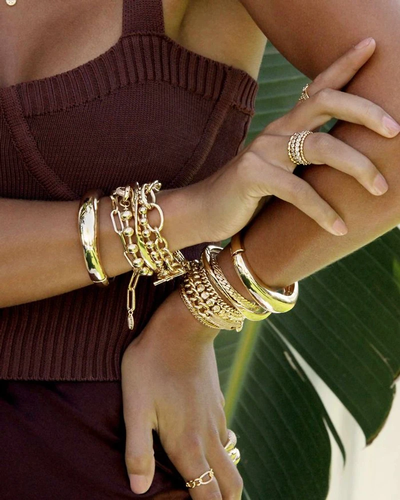 Classical Bracelets in 18K Gold Plate, Set of 3