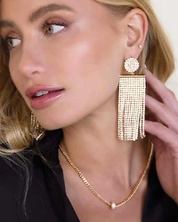 All The Movement Fringe Drop Earrings in 18K Gold Plate