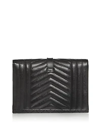 Envelope Flap Pouch Mix Matelassé Grain De Poudre Embossed Leather