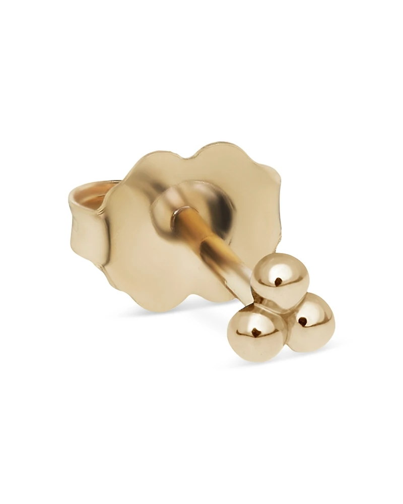 Maria Tash 14K Yellow Gold Trinity Bead Single Stud Earring