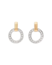 Marco Bicego 18K Yellow & White Gold Jaipur Link Diamond Flat Link Stud Earrings