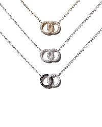Diamond Double O Pendant Necklaces 14K Gold, 0.25 tcw each