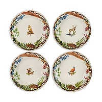 Forest Walk Café Au Lait Dessert/Salad Plate, Assorted Set 4