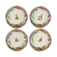 Juliska Forest Walk Cafe Au Lait Dessert/Salad Plate, Assorted Set 4
