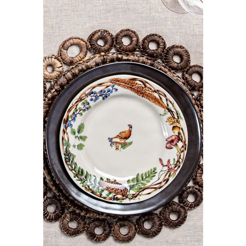 Forest Walk Café Au Lait Dessert/Salad Plate, Assorted Set 4