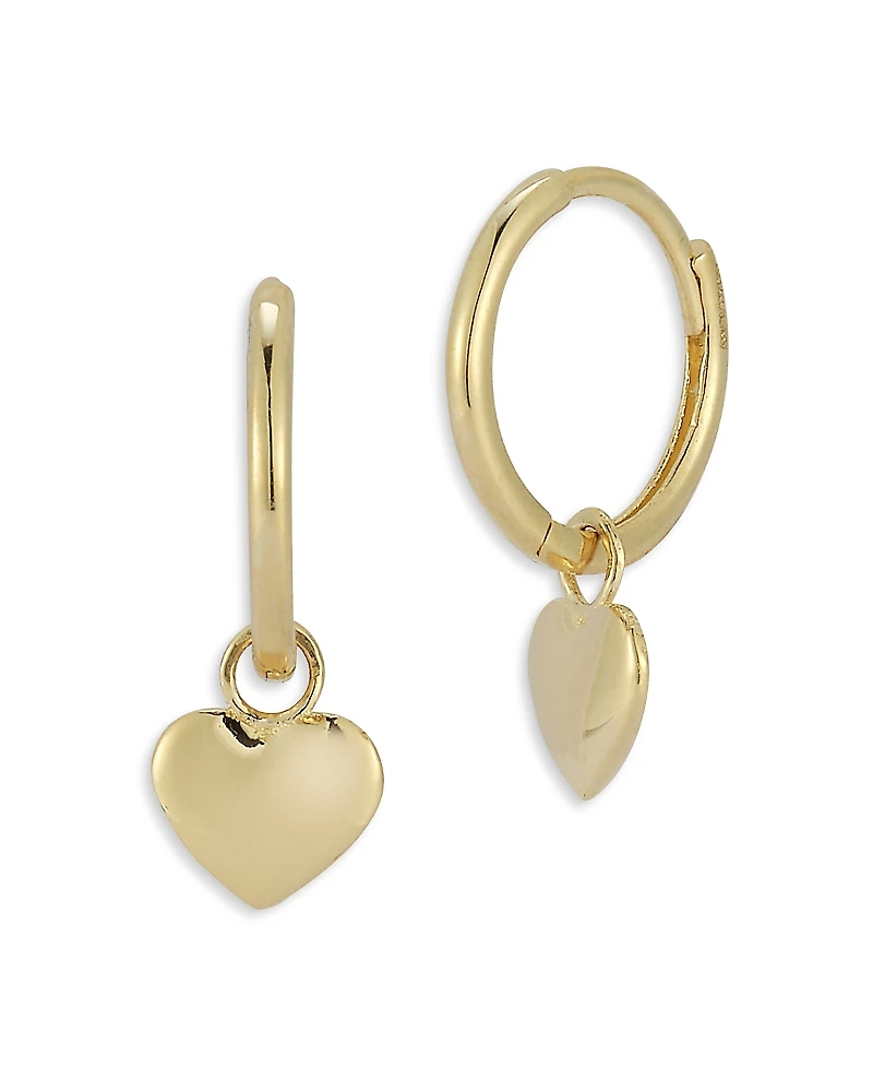 Moon & Meadow 14K Yellow Gold Heart Huggie Earrings - Exclusive