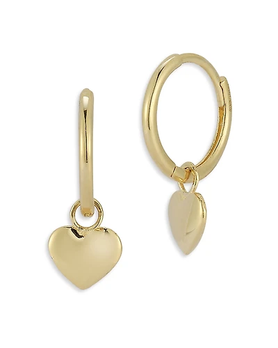 Moon & Meadow 14K Yellow Gold Heart Huggie Earrings - Exclusive
