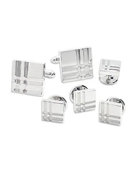 Tartan Plaid Stud & Cufflink Set