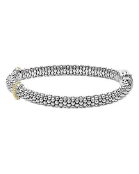 18K Yellow Gold & Sterling Silver Caviar Lux X Station Diamond Bracelet