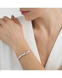 Georg Jensen Sterling Silver Torun Diamond Hook Bangle Bracelet