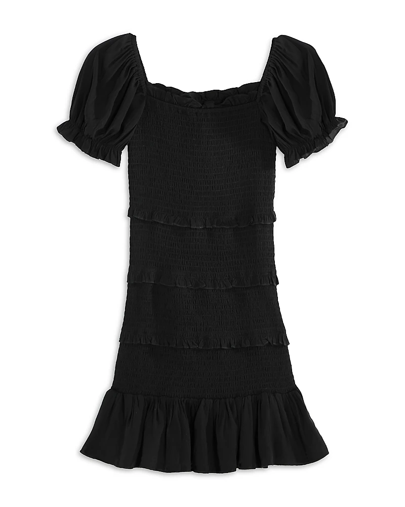 KatieJnyc Girls' Laila Puff Sleeve Tiered Smocked Dress