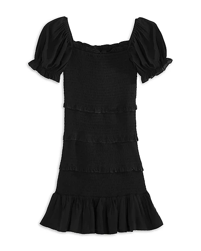 KatieJnyc Girls' Laila Puff Sleeve Tiered Smocked Dress