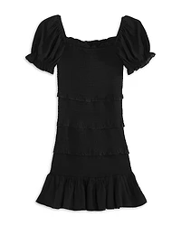 KatieJnyc Girls' Laila Puff Sleeve Tiered Smocked Dress