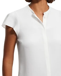 Silk Ruffle Sleeve Top