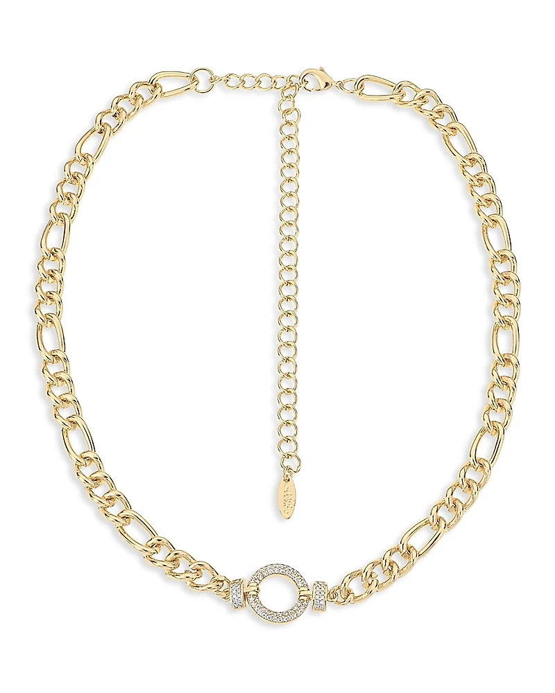 Ettika Eternity Crystal Circle Pave Ring Collar Necklace