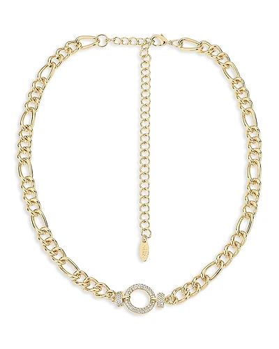 Ettika Eternity Crystal Circle Pave Ring Collar Necklace