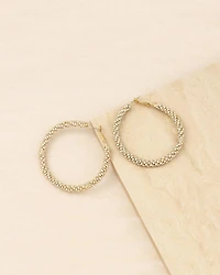 Rope Chain Pavé Hoop Earrings in 18K Gold Plated