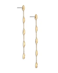 Single File Crystal Cubic Zirconia Teardrop Linear Drop Earrings in 18K Gold Plated