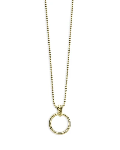 18K Gold Meridian Circle Pendant Necklace, 18"
