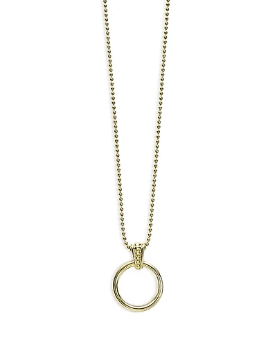 Lagos 18K Gold Meridian Circle Pendant Necklace, 18