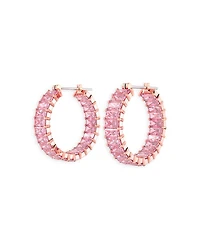 Matrix Baguette Crystal Hoop Earrings